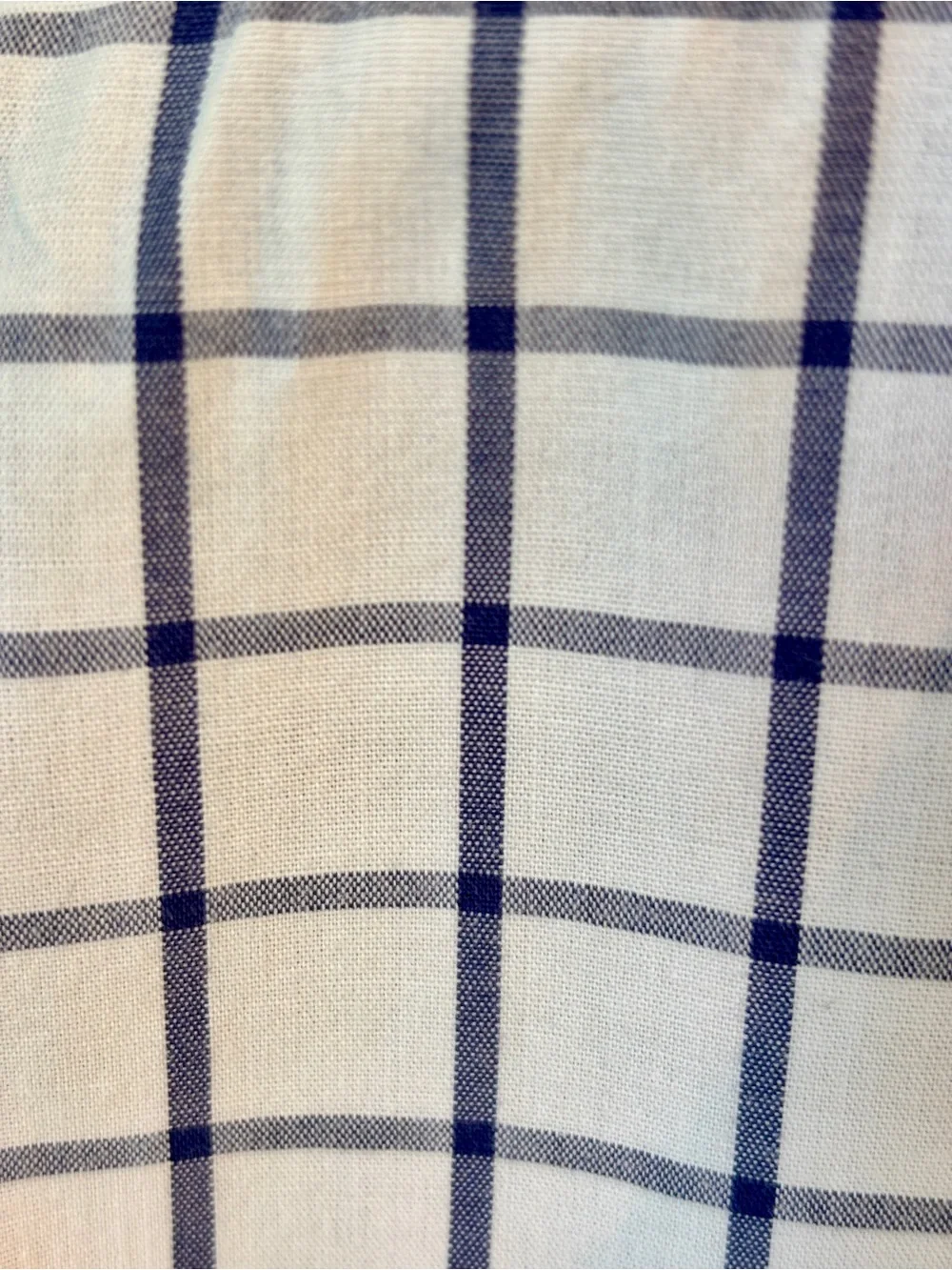 Men's J Crew 100% Cotton White & Navy Large Check Button-Up Shirt - Size XS